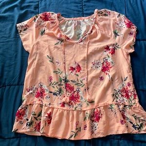 St. John’s Bay pink floral blouse XL